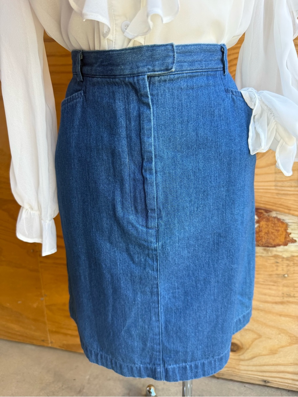 Charter Club Blue Denim Pencil Skirt